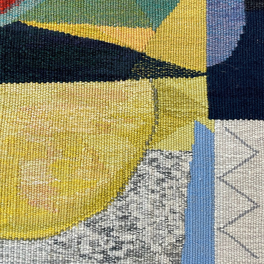 Ausschnitt - Tapisserie - „colourpieces“: Wolle, 61 x 64 cm,</br>Baumwollkette 4 F/cm